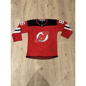 Adidas Authentic New Jersey Devils HUGHES #86 NHL Hockey Jersey Sz 50 Red Sewn